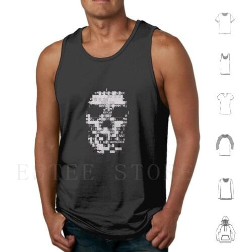Dedsec Skull Tank Tops Vest Sleeveless Marcus Hacker Dedsec Skull Gamers Gamer Videogames Videogame Gamer Gamer 1 Dedsec