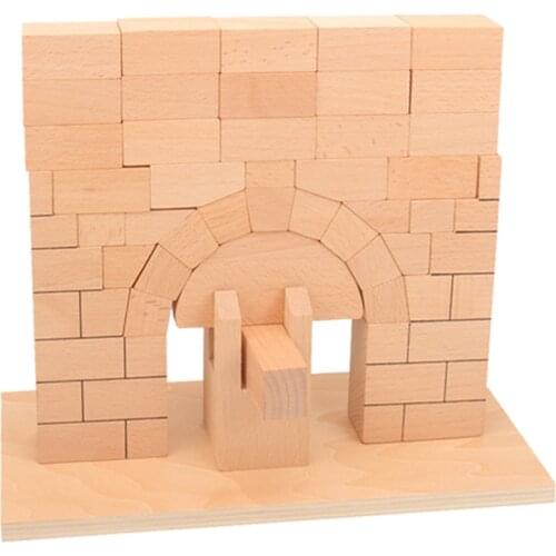 Kids Toy Roman Bridge Beech Wood Blocks Bricks Toy for Educational 4-8 Years