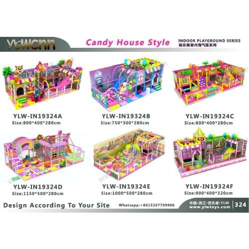 Kids sweet candy theme paradise indoor playground park YLW-IN19324A~F