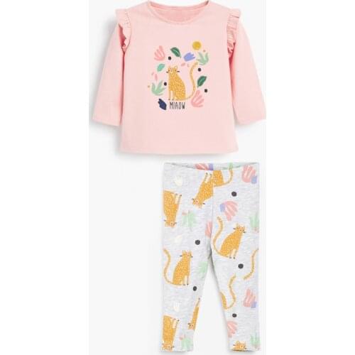 Brand Quality Cotton Tee Leggings Pants Tracksuit Children Suit Infant Kids Girls Pyjamas Clothing Set Baby Girl Clothes Outwear