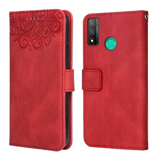 For Huawei P Smart 2020 Flower Embossing Case BRQ-AN00 6.21'' Wallet Flip Leather Case for P Smart 2020 Cover