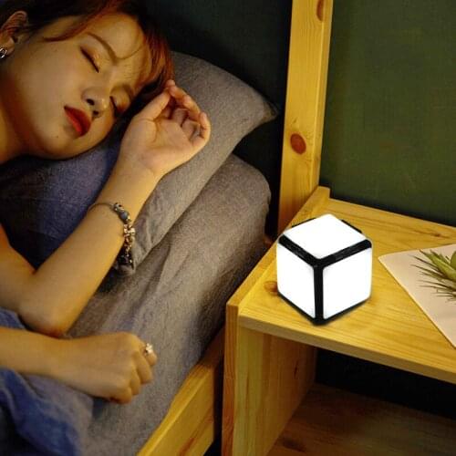 Square Cube Night Light LED Folding Table Lamp USB Rechargeable Four Leaf Flip Energy-saving Floodlight Night Lamp Glow Light