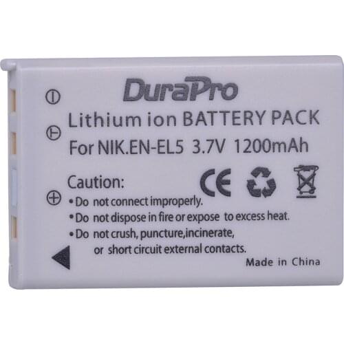 DuraPro 1200mAh EN-EL5 ENEL5 En El5 Li-ion Rechargeable Battery For Nikon Camera Coolpix P80 P90 P100 P500 P510 P520 Battery New