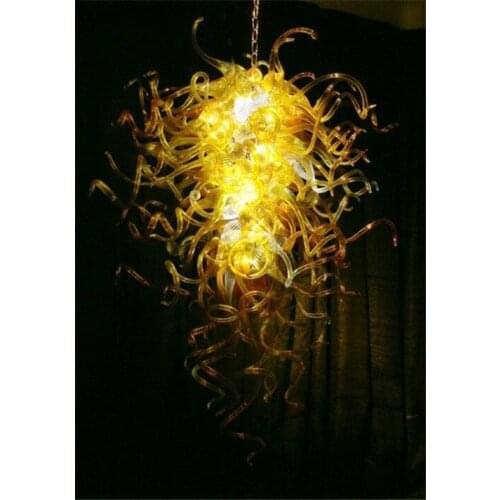 LR841-Contemporary Gold Colored Murano Glass Hanging Glass Livingroom Decor Pendant Chandelier Lights