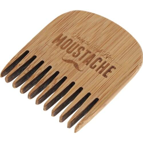 Mini Peach Wooden Beard Comb Mustache Styling with Box Set Anti-Static Men
