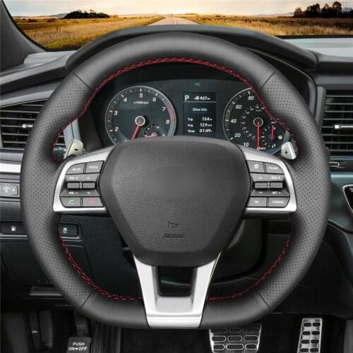 DIY Anti-Slip Wear-Resistant Steering Wheel Cover For Hyundai Sonata 9th 2015-2019 Car Interior Decoration