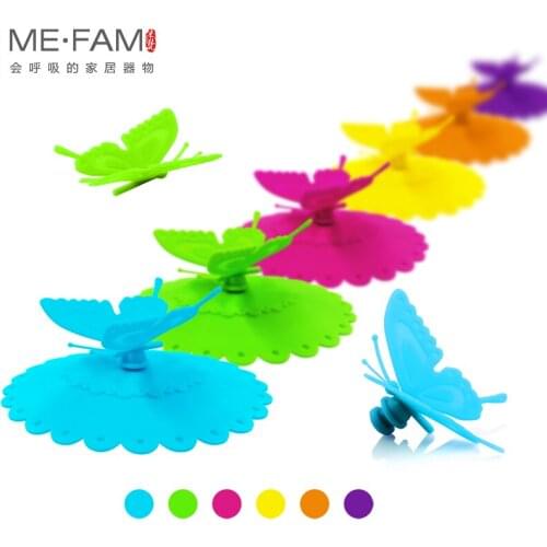 New Cute Silicone Butterfly Handle Lace Flower Mug Cover Seal Anti-dust Glass Ceramic Plastic Tea Cup Lid Reusable Cap Set of 6