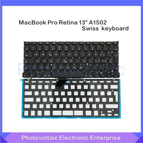 New A1502 Swiss Keyboard For Macbook Retina Pro Retina 13" Switzerland Standard with Backlight 2013-2015 Years