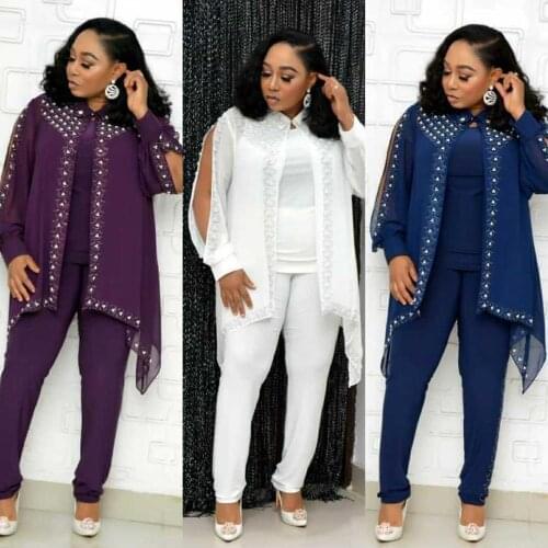 New African Dashiki womens Classic design Fashion leisure suit chiffon three-piece set african wome clothing african clothes