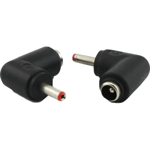 5pcs DC 5.5mm x 2.1mm Female Jack To 3.5mm x 1.35mm Male Plug Right Angle Power Adapter Connector Converter