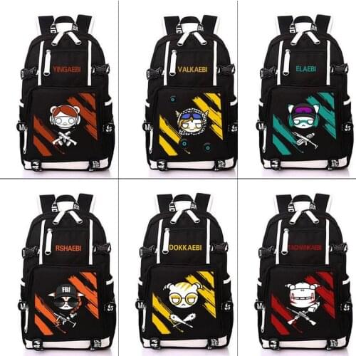Rainbow Six Siege Canvas Backpack Teenager student school bag Woman/Men Fashion Rucksack Zipper Book bag Laptop bag packsack