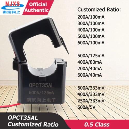 Current Sensor Clamp CT Transformer OPCT35AL 600A/333mV 400A/333mV 250A/333mV 500A/5V Ferrite Core Sensor