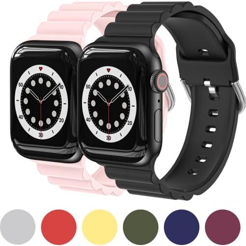 Strap for Apple Watch Band 44MM 40MM 38MM 42MM Silicone Belt Slim Sport Bracelet Watchband Correa for Iwatch Series 5 4 3 SE 6