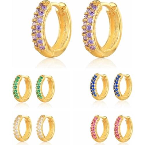 BOAKO 925 Sterling Silver Huggie Earrings For Women Ins Lavender Hoop Earrings Ear Piercing Pendientes Gift 2021 Trend Brincos