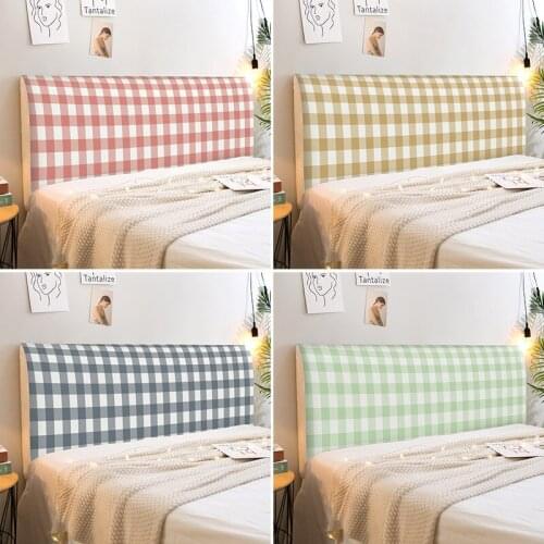 Grid Bedhead Cover All-inclusive Bed Head Cover Solid Color Bed Head Back Protection Colchas Para Cama Headboard Dustcover