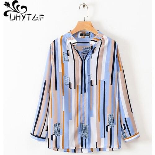 Женские рубашки в полоску UHYTGF China At AliExpress