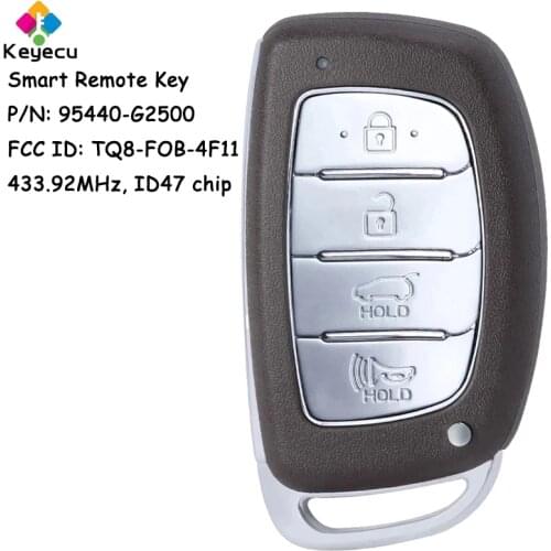 KEYECU Smart Remote Key With 4 Buttons 433MHz ID47 Chip - FOB for Hyundai Ioniq 2020 2021 P/N: 95440-G2500 FCC ID: TQ8-FOB-4F11