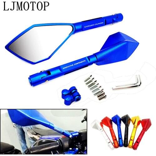 CNC Aluminum Universal Motorcycle Rearview Mirror Moto side Mirrors For Yamaha MT07 MT09 MT10 FZ07 FZ09 FZ6 FAZER FZ6R FZ8