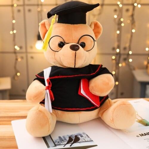 Graduation Bear with Glasses and Hat Plush Toy Stuffed Cartoon Animal Plushies Doll Graduate Gifts