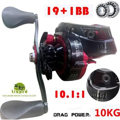 Lizard 10.1:1 19+1BB 10KG Max Drag Reinforced Reel Fishing Baitcasting Reel High Speed Fishing Reel Left Right Hand Reel