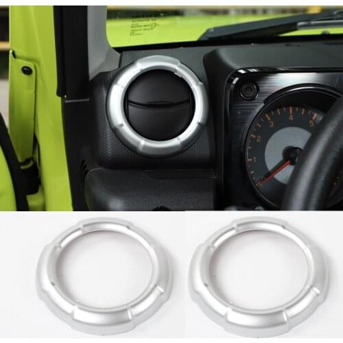 YCCPAUTO 2Pcs Car Air conditioner Outlet Trim Stickers Cover For Suzuki Jimny 2019 Accessories ABS Silver