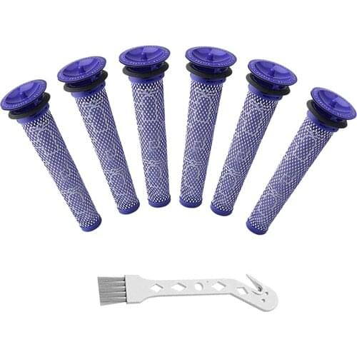 Replacement Washable HEPA Pre-Filters for Dyson V6 V7 V8 DC58 DC59 DC61 Animal Vacuum Cleaner with Brush Replacement