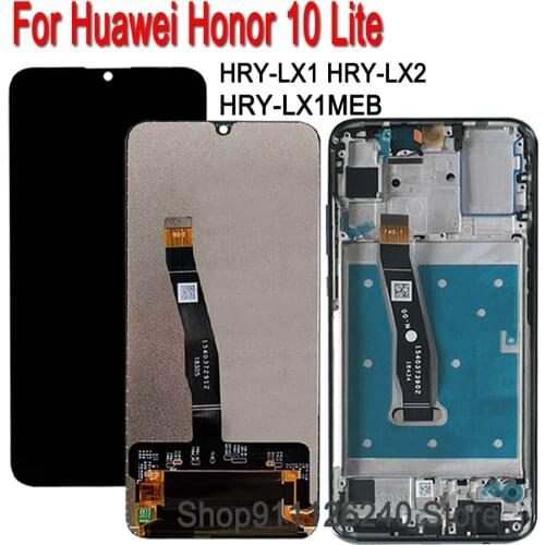 LCD Screen For Honor 10 Lite HRY-LX1 LX2 LX1MEB Display Touch Screen Frame Assembly Honer 10Lite LCD Glass Replacement Tested