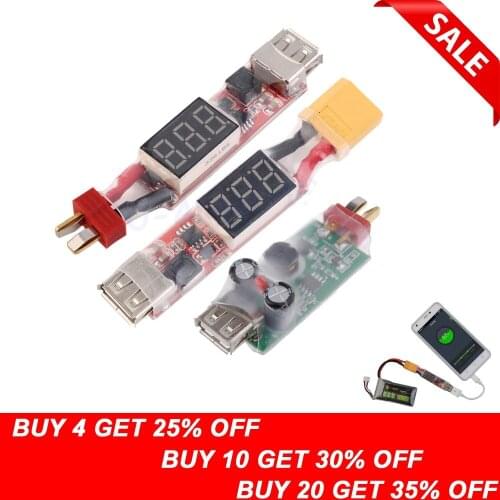 1pcs 2S-6S Lithium Battery Charger Converter T-Plug XT60 Plug With Voltage Display for iphone Ipad HTC Dropshipping