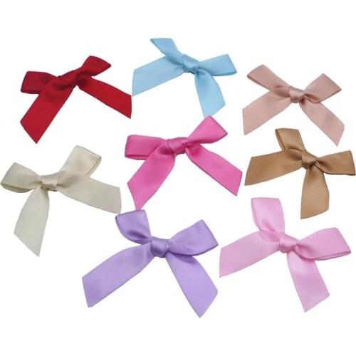 100Pcs 4cm Mini Handmade Polyester Bow Bow Flower Handcraft DIY Supplies Hair clip / gift wrap / Wedding Party Decoration