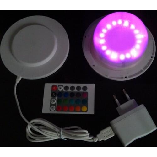 120mm 24 RGBW+24 Whit LED IP68 Inductive Charge 24 Keys IR Remote Control RGBW Light Source for Ball Cube Bar Table 10pcs/lot