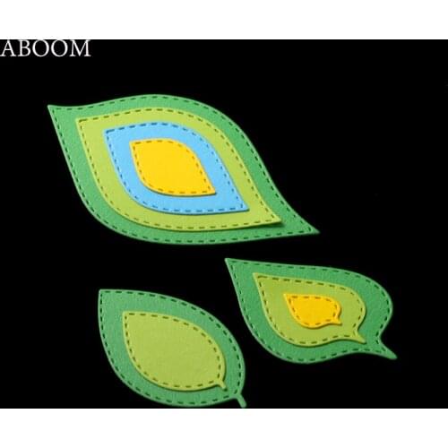 ABOOM 9PCS/Set Leaves Pattern Metal Carbon Steel Die Cut Embossing Stencils Cutting Dies For DIY Card Making Scrapbooking Crafts