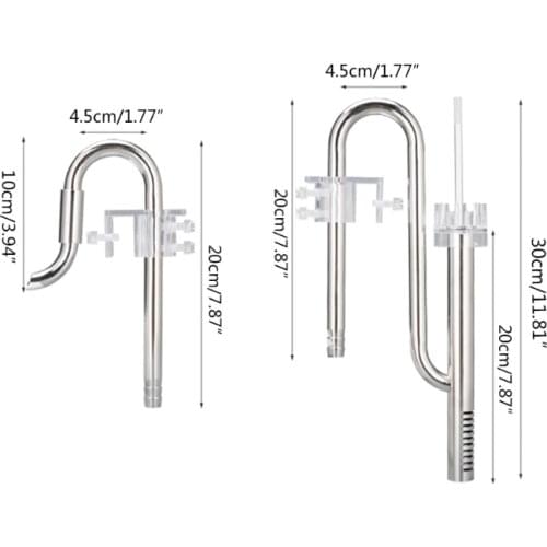 Aquarium Fish Tank Filter Inflow Outflow Lily Pipe Oil Film Remover Set Stainless Steel Tube with Surface Skimmer