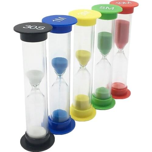 6 PCS/set Sand Timer Innovative Hourglass Sand Clock 30s 1/2/3/5/10 Mins Sand Glass Timer Toy For Kid Home Decoration