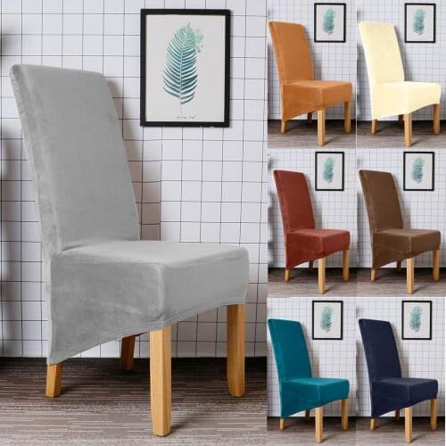 Chair Covers Large Banquet Elastic Dining Hotel Seat Cover Velvet Stretch Chair Cover Spandex Seat Case Hotel Decor D30
