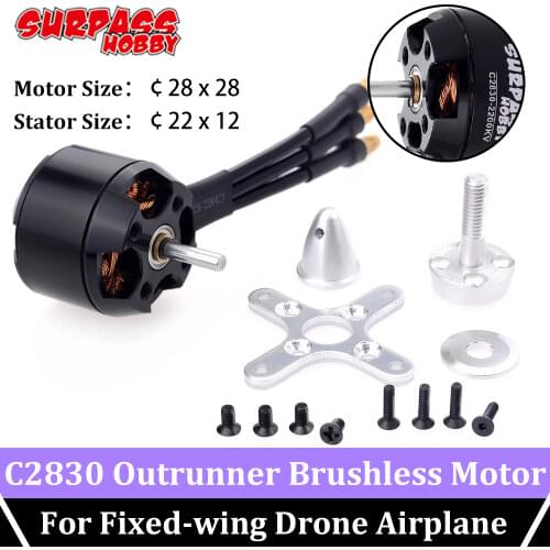 Surpass Hobby Brushless Motor 2212 C2830 750KV 850KV 1000KV 1300kv C2830 Motor 30A ESC for RC Model Helicopter Fixed Wing Drone