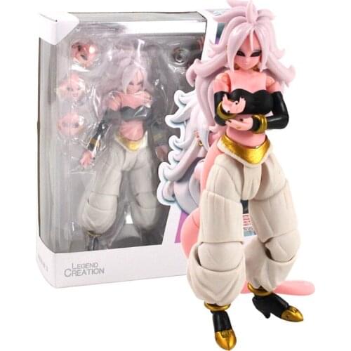 15cm Dragon Ball SHF PVC Majin Buu Android #21 Female Buu Action Figure Boxed Movable Joints Model Collectibles Toys Gfit