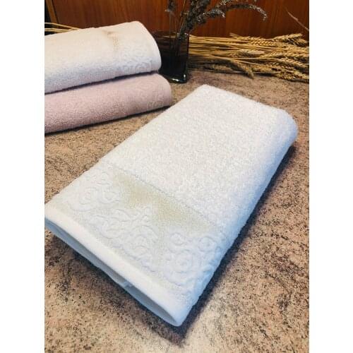 Elegant Patterned Soft Bath Towel, Sand Patterned Pastel Series, 100% Cotton Quality Turkish Production 70x140