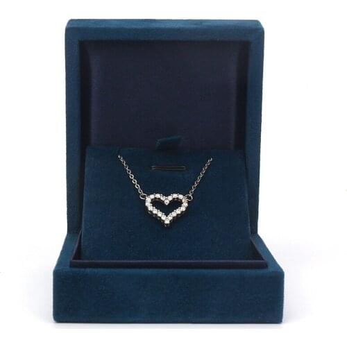 Exquisite Jewelry Box Velvet For Vintage Blue Emerald Packaging Necklace Bracelet Storage Retro Convex Square Suede