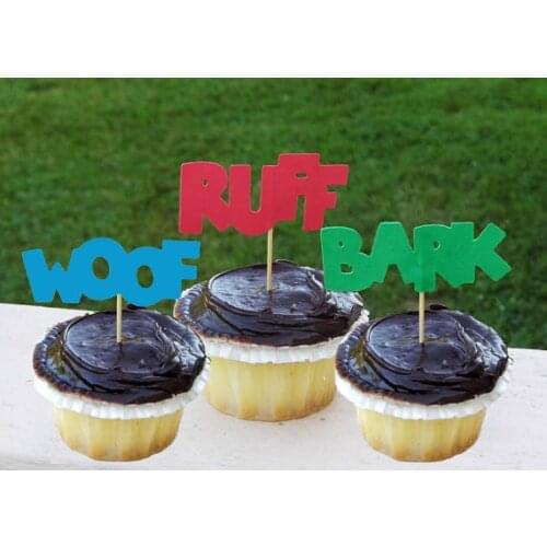 Cute Cupcake Toppers pet dog-themed party birthday food Picks baby shower wedding toothpicks decor