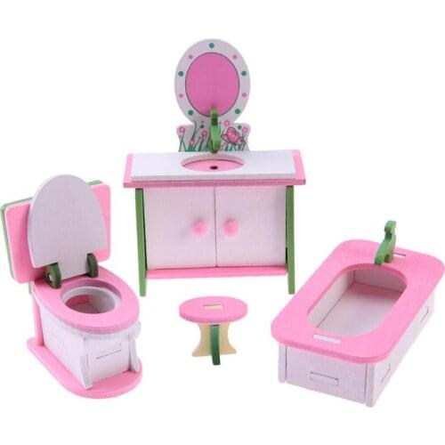 Miniature Wooden 3D Furniture Toys Kids Simulation Furniture Toy Play House Dolls Baby Room Miniature Set Kids Christmas Gifts