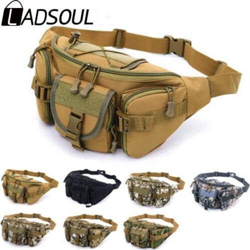 LADSOUL Men Waist Bag Waterproof Military Bag Hiking Fishing Travel Camping Hunting Hip Bum Belt Multifunctional Chest Bag