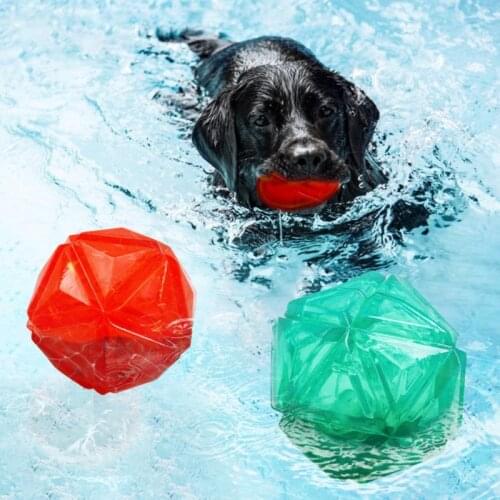 Squeaky Dog Toys Interactive Pool Play Toy for Aggressive Chewers Rubber Puppy Chew Ball with Squeaker Pet Toy