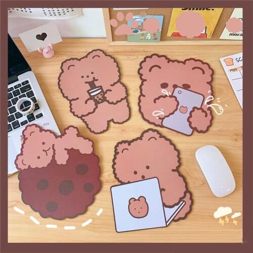 Soft Rubber Mousepad INS Cartoon Animal Pattern Mouse Pad Cute Bear Office Mice Pad Study Room PC Computer Anti-slip Table Mat