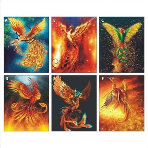 Fashion Diamond Embroidered Cross Stitch Set 5D DIY Phoenix Picture Mosaic Gift Home Decor Bedroom Mural LY04