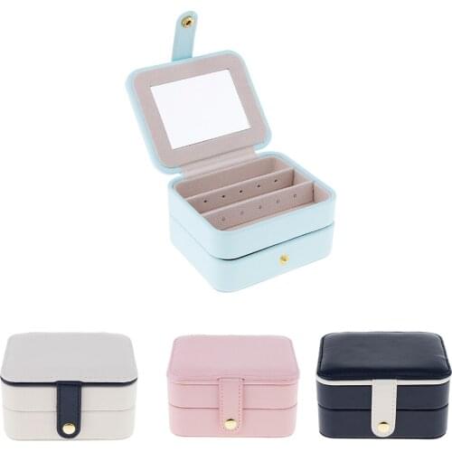 Small Leatherette Travel Jewelry Box Organizer Display Storage Case For