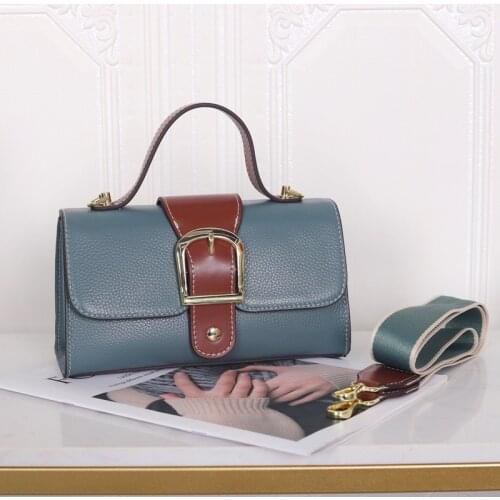 2021 New Genuine Leather Panelled Flap Bag For Women Cowskin Handbag High Quality Ladies Shoulder Bags Designer Messenger Bag