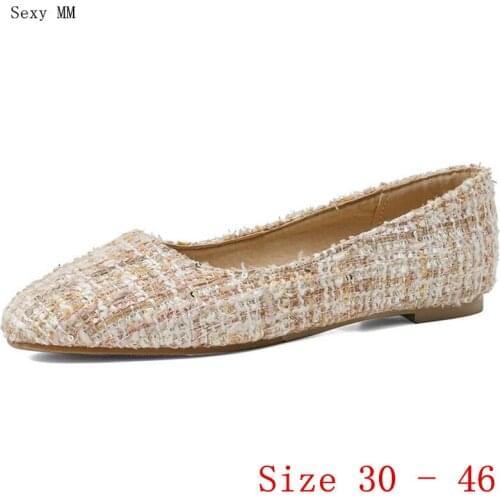 Shoes Woman Slip On Shoes Loafers Girl Ballet Flats Women Flat Shoes Soft Comfortable Small Plus Size 30 - 46