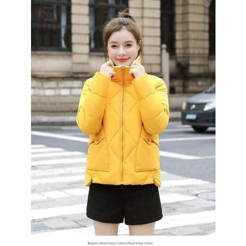 Winter Parka Women Casual And Thicken Clothing Solid Color Regular Style Cotton padded Parkas Stand Collar Jacket XXXL
