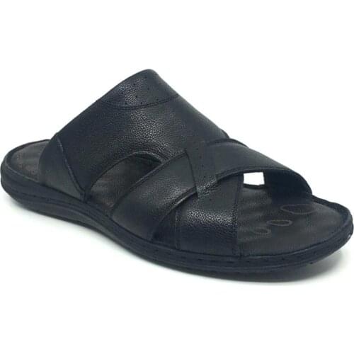 BIG Foot Size Men Slippers %100 leather Orthopedic Slippers Sandals High Quality Men Women Genuine Leather Massage Sole