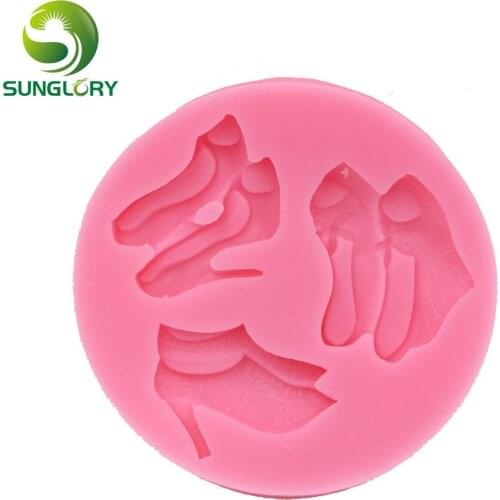 DIY High-heeled Shoes 3D Fondant Silicone Cake Mold Gum Paste Ladys Shoe Decoration Moldes De Silicona Cake Decorating Tools